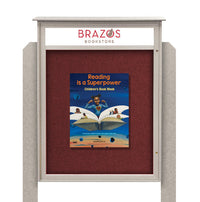 32x48 Standing Outdoor Message Center Information Board with Header | Maintenance Free (Image Not to Scale)