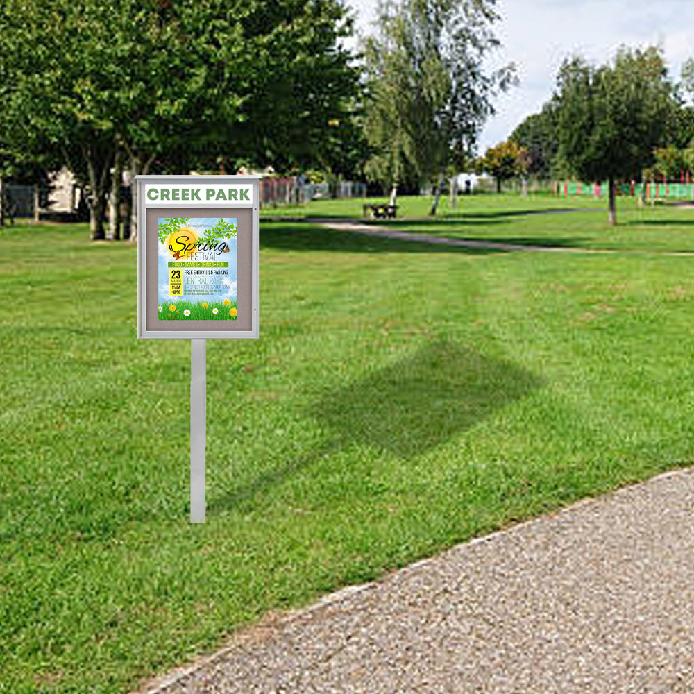 16x34 Standing Eco-Friendly MINI Outdoor Message Center + Header ...