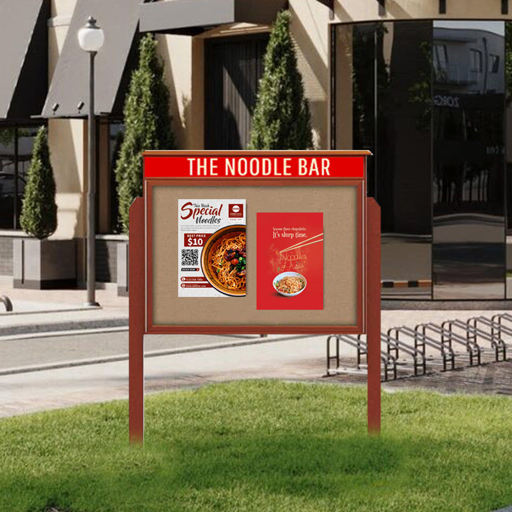 Eco-Friendly 30x30 Outdoor Cork Board Message Center w Header & Posts ...