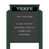 36" x 36" Standing Outdoor Message Center Letter Board with Header (Single Door)