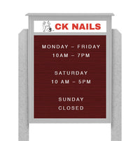 36" x 48" Standing Outdoor Message Center Letter Board with Header (Single Door)