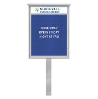 8.5x14 Standing Outdoor Message Center with Letter Board with Header