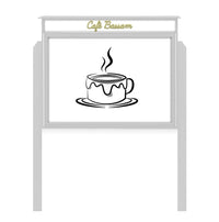 30" x 40" Outdoor Message Center - Magnetic White Dry Erase Board with Header and Posts