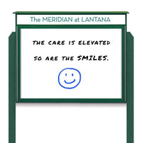 36" x 36" Outdoor Message Center - Magnetic White Dry Erase Board with Header and Posts