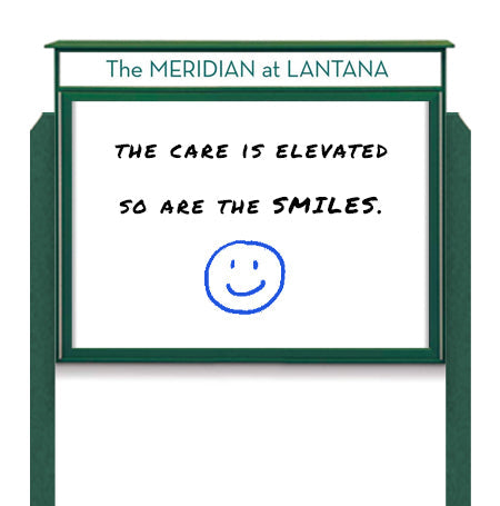 36" x 36" Outdoor Message Center - Magnetic White Dry Erase Board with Header and Posts