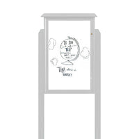 18" x 24" Outdoor Message Center - Magnetic White Dry Erase Board with Posts