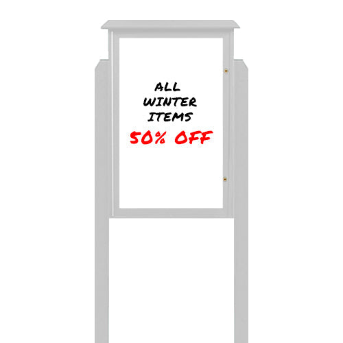 24x60 Standing Magnetic White Dry Erase Board Outdoor Message Center ...