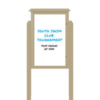 40" x 60" Outdoor Message Center - Magnetic White Dry Erase Board with Posts