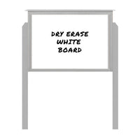 27" x 41" Outdoor Message Center - Magnetic White Dry Erase Board with Posts