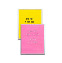 Open Face Framed Pink Letter Board and Yellow Letterboard | Letter Board 16x20 with Silver Trim Frame