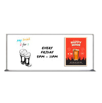 24x60 Magnetic White Board | Dry Erase Marker Board with Aluminum Silver Trim Frame + Tray