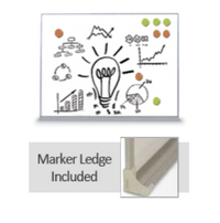 48x36 Magnetic White Dry Erase Marker Board with Aluminum Frame | Smooth White Porcelain on Steel Writing Surface