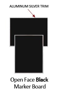 30 x 30 Black Message Board Metal Framed (Melamine Backer Board)