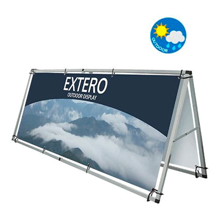 EXTERO Outdoor A-Frame Banner Stand 92 1/8" Wide x 32" High Double-Sided Banner Sign