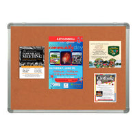 18 x 24 Cork Bulletin Board with Silver Metal Frame and RADIUS CORNERS