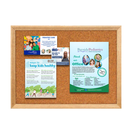 24 x 96 Wood Framed Cork Bulletin Board (with Decorative Frame Style)