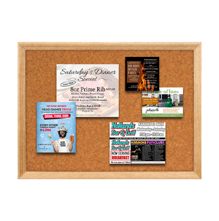 30 x 36 Wood Framed Cork Bulletin Board (with Decorative Frame Style)