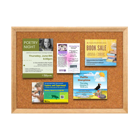 40 x 50 Wood Framed Cork Bulletin Board (with Decorative Frame Style)
