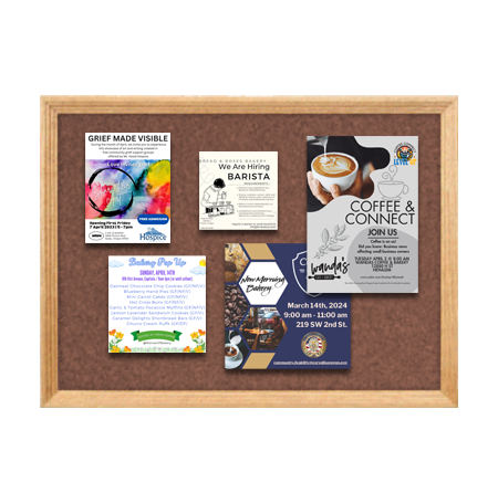 48 x 60 Wood Framed Cork Bulletin Board (with Decorative Frame Style)