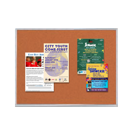Value Line 12x12 Metal Frame Cork Bulletin Board (Open Face with Silver Trim)