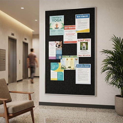 Value Line 36x60 Vinyl Covered Bulletin Display Board Portrait or Landscape