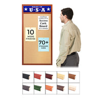 30" x 40" Open Face Wood #361 Framed Cork Board with Personalized Message Header