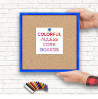 Access Cork Board™ 10x10 Frame with 12+ Colorful Metal Frames + Optional Fabric-Covered Cork in Many Finishes
