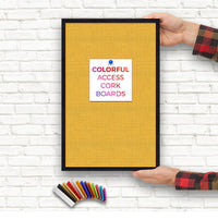 Access Cork Board™ 11x17 Frame with 12+ Colorful Metal Frames + Optional Fabric-Covered Cork in Many Finishes