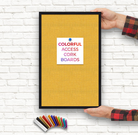 Access Cork Board™ 11x17 Frame with 12+ Colorful Metal Frames + Optional Fabric-Covered Cork in Many Finishes