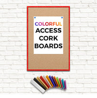 Access Cork Board™ 16x24 Frame with 12+ Colorful Metal Frames + Optional Fabric-Covered Cork in Many Striking Finishes