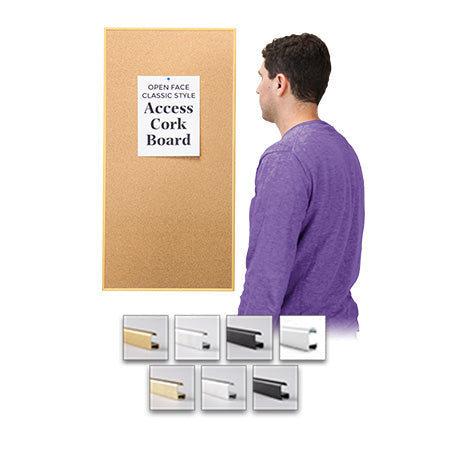 Access Cork Board™ 24" x 24" Open Face Classic Metal Framed Cork Bulletin Board