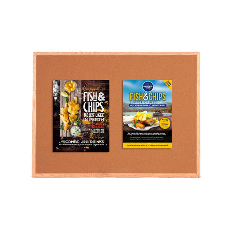Value Line 24x24 Wood Framed Cork Bulletin Board | Open Face with Hardwood Trim
