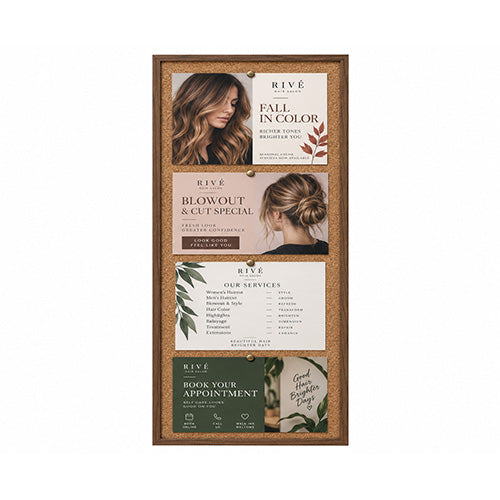 WIDE WOOD 12x24 Framed Cork Bulletin Board (Open Face with 2" Wide Wood Frame)