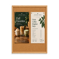 WIDE WOOD 16x20 Framed Cork Bulletin Board | Notice Board with Bold, Flat Face, 2-inch Wide Profile in 3 Hardwood Finishes