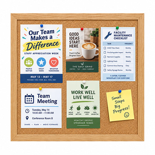 WIDE WOOD 18x18 Framed Cork Bulletin Board (Open Face with 2" Wide Wood Frame)