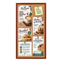 WIDE WOOD 18x36 Framed Cork Bulletin Board (Open Face with 2" Wide Wood Frame)