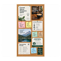 WIDE WOOD 24x48 Framed Cork Bulletin Board (Open Face with 2" Wide Wood Frame)