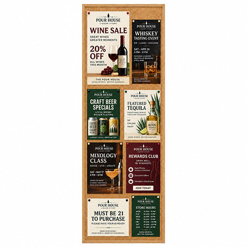 WIDE WOOD 36x96 Framed Cork Bulletin Board (Open Face with 2" Wide Wood Frame)