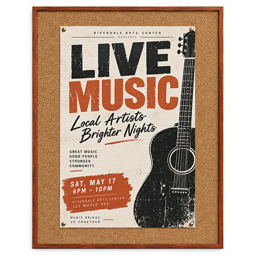 WIDE WOOD 40x50 Framed Cork Bulletin Board (Open Face with 2" Wide Wood Frame)
