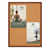 WIDE WOOD 48x60 Framed Cork Bulletin Board (Open Face with 2" Wide Wood Frame)