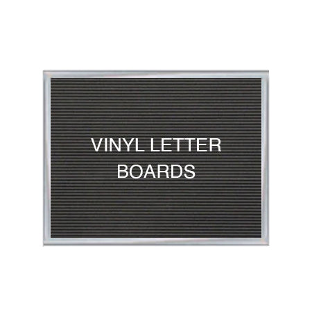 Open Face Vinyl Black Letter Board 96 x 24 - Extra Large Silver Trim Aluminum Frame Border