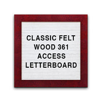 Access Letterboard 14 x 14 Open Face 361 Wood Framed FELT Letter Board