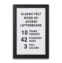 Access Letterboard 18 x 24 Open Face 361 Wood Framed FELT Letter Board