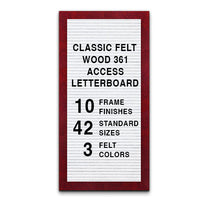 Access Letterboard 18 x 36 Open Face 361 Wood Framed FELT Letter Board