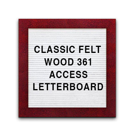 Access Letterboard 20 x 20 Open Face 361 Wood Framed FELT Letter Board