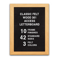 Access Letterboard 24 x 30 Open Face 361 Wood Framed FELT Letter Board