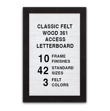 Access Letterboard 24 x 36 Open Face 361 Wood Framed FELT Letter Board