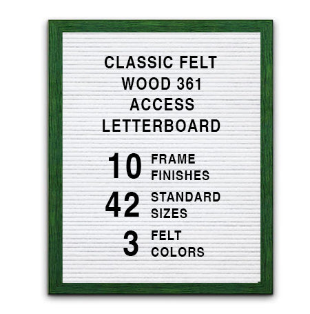 Access Letterboard 30 x 36 Open Face 361 Wood Framed FELT Letter Board