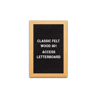 Access Letterboard 8½ x 11 Open Face 361 Wood Framed FELT Letter Board