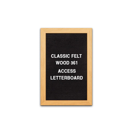 Access Letterboard 8½ x 11 Open Face 361 Wood Framed FELT Letter Board